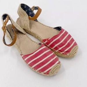 Sperry Top-Sider Espadrilles Sandals Red Striped
